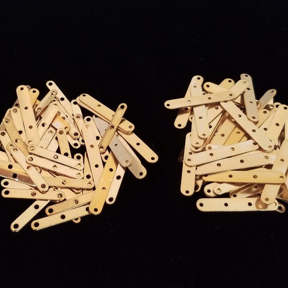120 SPACER BARS mixed 2 & 3 hole Gold new bundle set - Picture 2 of 7